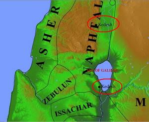 Accordance Maps: Kedesh in the north and Kedesh near the Sea of Galilee- © Psalm11918.org