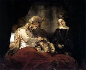 JACOB BLESSING THE CHILDREN OF JOSEPH - Rembrandt 1656