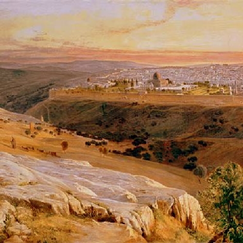 JERUSALEM FROM THE MOUNT OF OLIVES- Edward Lear