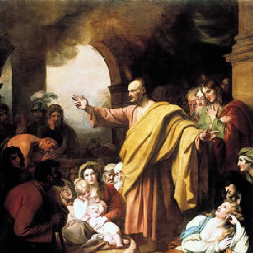 ST PETER PREACHING AT PENTECOST- Benjamin West