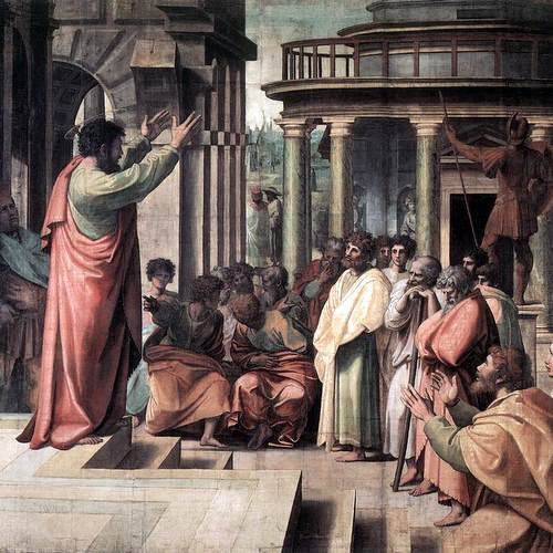 ST PAUL PREACHING IN ATHENS- Raphael